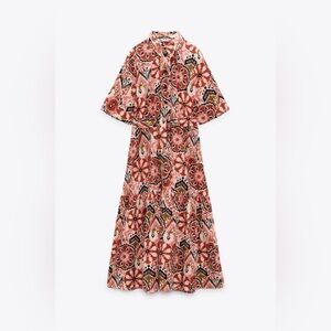 ZARA ikat print dress size L